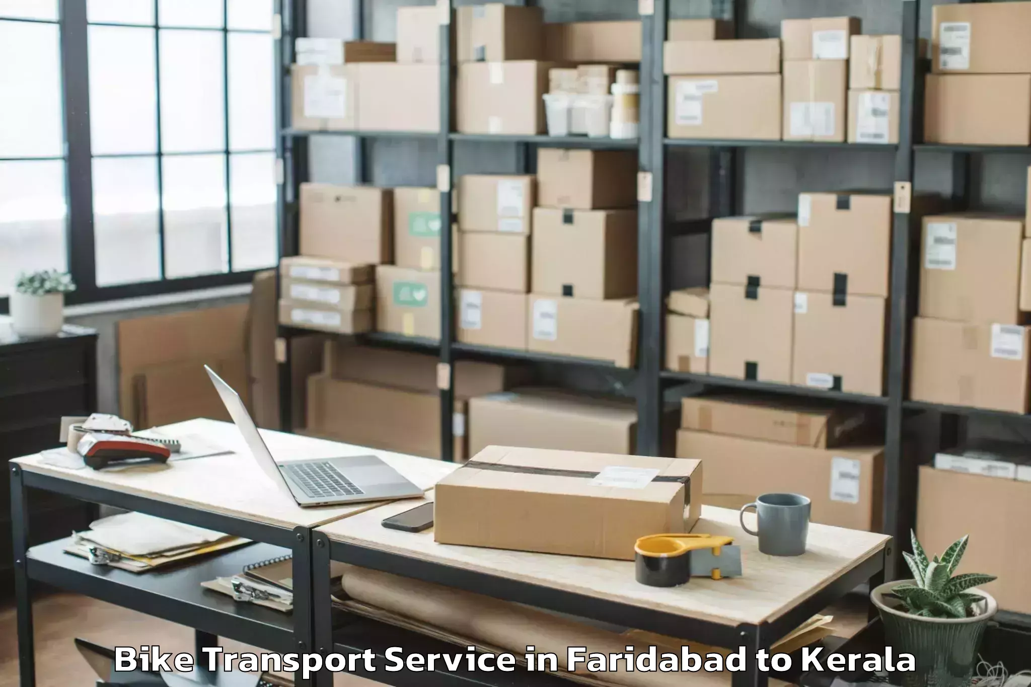 Book Faridabad to Thiruvananthapuram Bike Transport